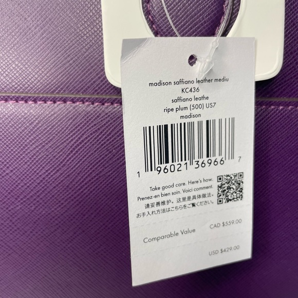SOLD 💵NWT Kate Spade Madison Plum Satchel - Picture 7 of 7